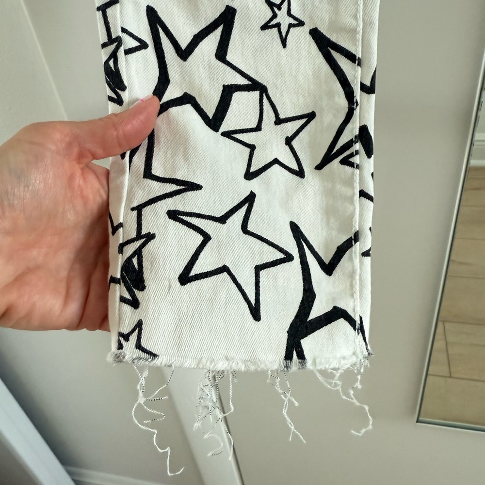 Zara Star Patterned White Pants - image 5